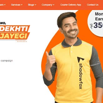 Shadowfax delivery partner promoting courier delivery services